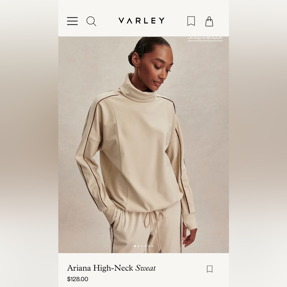 Varley Ariana High-Neck Sweat Top~Size M